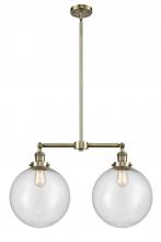 Innovations Lighting 209-AB-G204-12 - Beacon - 2 Light - 27 inch - Antique Brass - Stem Hung - Adjustable Island Light
