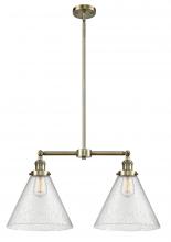 Innovations Lighting 209-AB-G44-L - Cone - 2 Light - 21 inch - Antique Brass - Stem Hung - Island Light