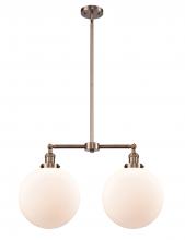 Innovations Lighting 209-AC-G201-12 - Beacon - 2 Light - 27 inch - Antique Copper - Stem Hung - Island Light