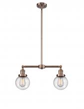 Innovations Lighting 209-AC-G204-6 - Beacon - 2 Light - 23 inch - Antique Copper - Stem Hung - Island Light