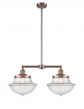 Innovations Lighting 209-AC-G542 - Oxford - 2 Light - 25 inch - Antique Copper - Stem Hung - Adjustable Island Light