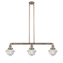 Innovations Lighting 213-AC-G532 - Oxford - 3 Light - 40 inch - Antique Copper - Stem Hung - Adjustable Island Light