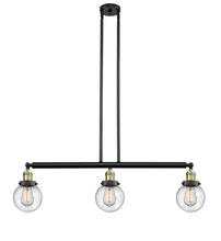 Innovations Lighting 213-BAB-G204-6 - Beacon - 3 Light - 39 inch - Black Antique Brass - Stem Hung - Island Light