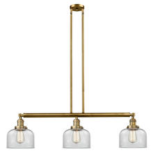 Innovations Lighting 213-BB-G72 - Bell - 3 Light - 41 inch - Brushed Brass - Stem Hung - Adjustable Island Light