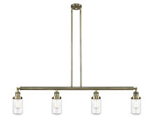 Innovations Lighting 214-AB-G312 - Dover - 4 Light - 49 inch - Antique Brass - Stem Hung - Island Light