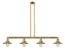 Innovations Lighting 214-BB-M4 - Railroad - 4 Light - 53 inch - Brushed Brass - Stem Hung - Island Light