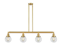 Innovations Lighting 214-SG-G202-6 - Beacon - 4 Light - 51 inch - Satin Gold - Stem Hung - Island Light