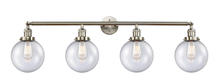 Innovations Lighting 215-SN-G204-8 - Beacon - 4 Light - 44 inch - Brushed Satin Nickel - Bath Vanity Light