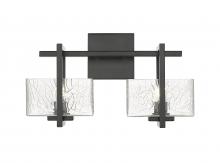 Innovations Lighting 312-2W-BK-CL - Striate - 2 Light - 15 inch - Black - Bath Vanity Light