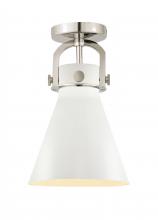 Innovations Lighting 410-1F-PN-M411-8W - Newton Cone - 1 Light - 8 inch - Polished Nickel - Flush Mount