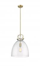 Innovations Lighting 410-1SL-BB-G412-14SDY - Newton Bell - 1 Light - 14 inch - Brushed Brass - Pendant