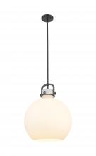 Innovations Lighting 410-1SL-BK-G410-16WH - Newton Sphere - 1 Light - 16 inch - Matte Black - Pendant