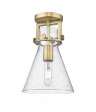 Innovations Lighting 411-1F-BB-G411-8SDY - Newton Cone - 1 Light - 8 inch - Brushed Brass - Flush Mount