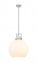 Innovations Lighting 411-1SL-SN-G410-16WH - Newton Sphere - 1 Light - 16 inch - Satin Nickel - Pendant