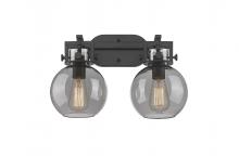 Innovations Lighting 411-2W-BK-G410-7SM - Newton Sphere - 2 Light - 17 inch - Matte Black - Bath Vanity Light