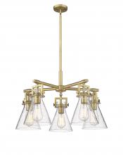 Innovations Lighting 411-5CR-BB-G411-7SDY - Newton Cone - 5 Light - 26 inch - Brushed Brass - Chandelier