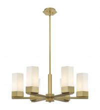 Innovations Lighting 427-6CR-BB-G427-9WH - Claverack - 6 Light - 28 inch - Brushed Brass - Chandelier