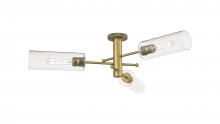 Innovations Lighting 434-3F-BB-G434-12CL - Crown Point - 3 Light - 34 inch - Brushed Brass - Flush Mount