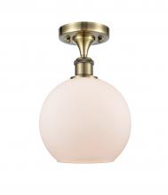 Innovations Lighting 516-1C-AB-G121 - Athens - 1 Light - 8 inch - Antique Brass - Semi-Flush Mount