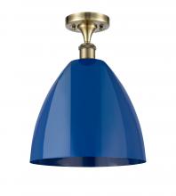 Innovations Lighting 516-1C-AB-MBD-12-BL - Plymouth - 1 Light - 12 inch - Antique Brass - Semi-Flush Mount