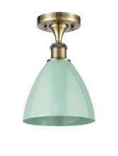 Innovations Lighting 516-1C-AB-MBD-75-SF - Plymouth - 1 Light - 8 inch - Antique Brass - Semi-Flush Mount