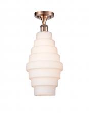 Innovations Lighting 516-1C-AC-G671-8 - Cascade - 1 Light - 8 inch - Antique Copper - Semi-Flush Mount