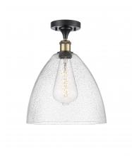 Innovations Lighting 516-1C-BAB-GBD-124 - Bristol - 1 Light - 12 inch - Black Antique Brass - Semi-Flush Mount