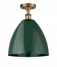 Innovations Lighting 516-1C-BB-MBD-12-GR - Plymouth - 1 Light - 12 inch - Brushed Brass - Semi-Flush Mount