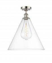 Innovations Lighting 516-1C-PN-GBC-162 - Berkshire - 1 Light - 16 inch - Polished Nickel - Semi-Flush Mount