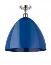 Innovations Lighting 516-1C-PN-MBD-16-BL - Plymouth - 1 Light - 16 inch - Polished Nickel - Semi-Flush Mount