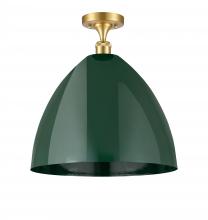 Innovations Lighting 516-1C-SG-MBD-16-GR - Plymouth - 1 Light - 16 inch - Satin Gold - Semi-Flush Mount