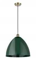 Innovations Lighting 516-1P-AB-MBD-16-GR - Plymouth - 1 Light - 16 inch - Antique Brass - Cord hung - Mini Pendant