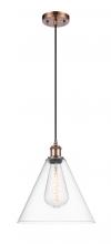 Innovations Lighting 516-1P-AC-GBC-122 - Berkshire - 1 Light - 12 inch - Antique Copper - Cord hung - Mini Pendant