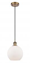 Innovations Lighting 516-1P-BB-G121 - Athens - 1 Light - 8 inch - Brushed Brass - Cord hung - Mini Pendant