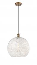 Innovations Lighting 516-1P-BB-G1216-14WM - White Mouchette - 1 Light - 14 inch - Brushed Brass - Cord Hung - Pendant