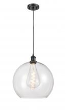 Innovations Lighting 516-1P-BK-G122-14 - Athens - 1 Light - 14 inch - Matte Black - Cord hung - Pendant