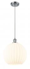 Innovations Lighting 516-1P-PC-G1217-12WV - White Venetian - 1 Light - 12 inch - Polished Chrome - Cord Hung - Mini Pendant