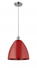 Innovations Lighting 516-1P-PC-MBD-12-RD - Plymouth - 1 Light - 12 inch - Polished Chrome - Cord hung - Mini Pendant