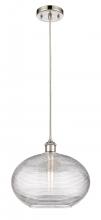 Innovations Lighting 516-1P-PN-G555-12CL - Ithaca - 1 Light - 12 inch - Polished Nickel - Cord hung - Mini Pendant