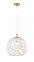 Innovations Lighting 516-1P-SG-G1216-14WM - White Mouchette - 1 Light - 14 inch - Satin Gold - Cord Hung - Pendant