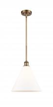 Innovations Lighting 516-1S-BB-GBC-121 - Berkshire - 1 Light - 12 inch - Brushed Brass - Mini Pendant