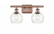 Innovations Lighting 516-2W-AC-G122-6 - Athens - 2 Light - 16 inch - Antique Copper - Bath Vanity Light