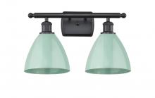 Innovations Lighting 516-2W-BK-MBD-75-SF - Plymouth - 2 Light - 18 inch - Matte Black - Bath Vanity Light