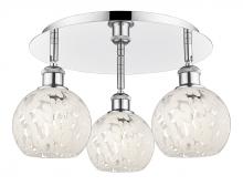 Innovations Lighting 516-3C-PC-G1216-6WM - White Mouchette - 3 Light - 18 inch - Polished Chrome - Semi-Flush Mount