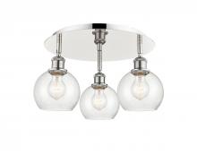 Innovations Lighting 516-3C-PN-G124-6 - Athens - 3 Light - 18 inch - Polished Nickel - Semi-Flush Mount
