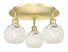 Innovations Lighting 516-3C-SG-G1216-6WM - White Mouchette - 3 Light - 18 inch - Satin Gold - Semi-Flush Mount