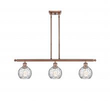 Innovations Lighting 516-3I-AC-G1215-6 - Athens Water Glass - 3 Light - 36 inch - Antique Copper - Stem hung - Island Light