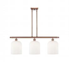 Innovations Lighting 516-3I-AC-G559-8GWH - Bridal Veil - 3 Light - 36 inch - Antique Copper - Stem hung - Island Light