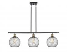 Innovations Lighting 516-3I-BAB-G122-8CBK - Farmhouse Chicken Wire - 3 Light - 36 inch - Black Antique Brass - Cord hung - Island Light