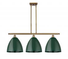 Innovations Lighting 516-3I-BB-MBD-12-GR - Plymouth - 3 Light - 39 inch - Brushed Brass - Stem hung - Island Light